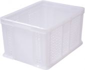 Ящик 400х300х230 мороз. дно сплошное, стенки перфорированные, с внешней ручкой натуральный Ящик 400х300х230 мороз. дно сплошное, стенки перфорированные, с внешней ручкой натуральный