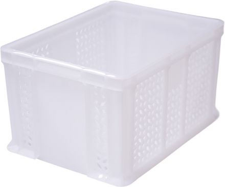 Ящик 400х300х230 мороз. дно сплошное, стенки перфорированные, с внешней ручкой натуральный Ящик 400х300х230 мороз. дно сплошное, стенки перфорированные, с внешней ручкой натуральный