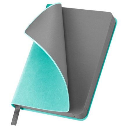 Ежедневник недатированный МАЛЫЙ 100х150 мм А6 BRAUBERG "Metropolis Mix", под кожу, 136 л., мятный, 113308