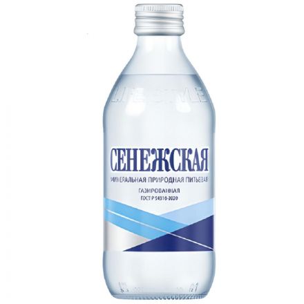 Вода минеральная Сенежская газированная, стекло, 0,33 л