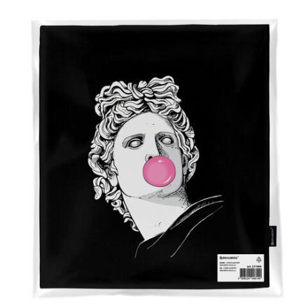 Сумка шоппер BRAUBERG PREMIUM, канвас, 40х35 см, на кнопке, карман, черный, "Aphrodite", 271904