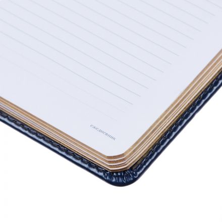Ежедневник недатированный Attache Sidney Nebraska искусственная кожа А5 136 листов синий (золотистый обрез, 145x205 мм)