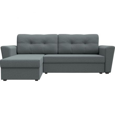 Диван АrtМ_Амстердам Лайт(121169L)расклад.углов. лев. тк.рогож. Амур-7 сер