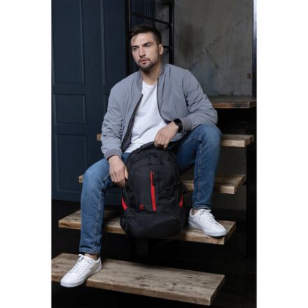 Рюкзак GERMANIUM "S-03" универсальный, с отделением для ноутбука, увеличенный объем, черный, 46х32х26 см, 226949