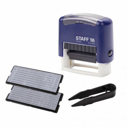 Штамп самонаборный 4-строчный STAFF, оттиск 48х18 мм, "Printer 8052", КАССЫ В КОМПЛЕКТЕ, 237424 Штамп самонаборный 4-строчный STAFF, оттиск 48х18 мм, "Printer 8052", КАССЫ В КОМПЛЕКТЕ, 237424