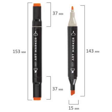 Маркеры для скетчинга двусторонние, НАБОР 24 шт., базовые цвета, в чехле, WBZ (ВБЗ), 152571 Маркеры для скетчинга двусторонние, НАБОР 24 шт., базовые цвета, в чехле, WBZ (ВБЗ), 152571