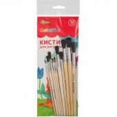 Кисть набор 10 шт. №1 School ColorPics белка круглая №1-№10