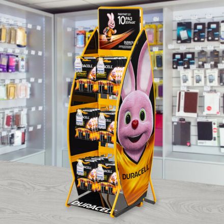 Дисплей для размещения товара настольный DURACELL, 2х3 крючка, 70000267 Дисплей для размещения товара настольный DURACELL, 2х3 крючка, 70000267