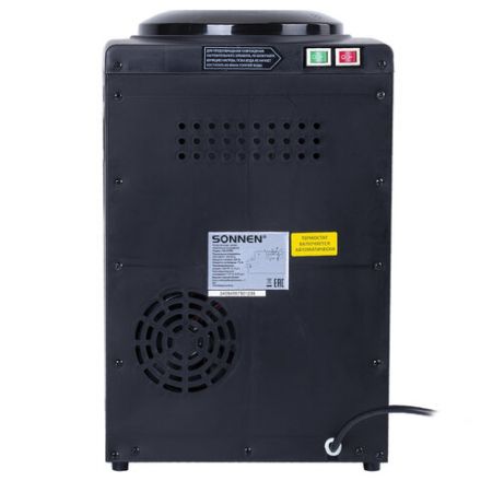 Кулер для воды SONNEN TSE-02FBP, настольный, НАГРЕВ/ОХЛАЖДЕНИЕ ЭЛЕКТРОННОЕ, 2 крана, антрацит, 455750