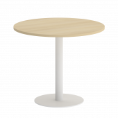 Home Office Стол круглый VR.SP-5-90.1 Акация/Белый металл 900*900*750