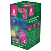 Электрогирлянда-нить комнатная "Звезды", 2 м, 20 LED, мультицветная, батарейки, ЗОЛОТАЯ СКАЗКА, 592477 Электрогирлянда-нить комнатная "Звезды", 2 м, 20 LED, мультицветная, батарейки, ЗОЛОТАЯ СКАЗКА, 592477