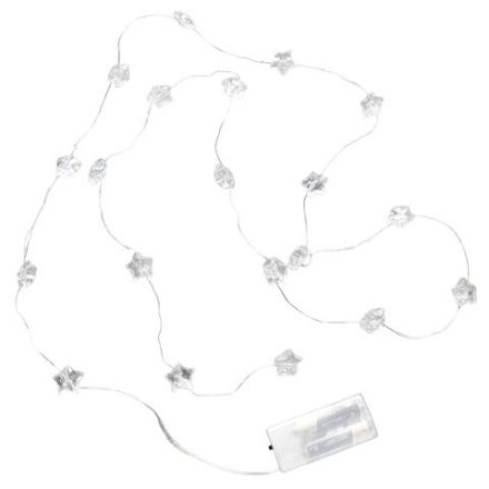 Электрогирлянда-нить комнатная "Звезды", 2 м, 20 LED, мультицветная, батарейки, ЗОЛОТАЯ СКАЗКА, 592477