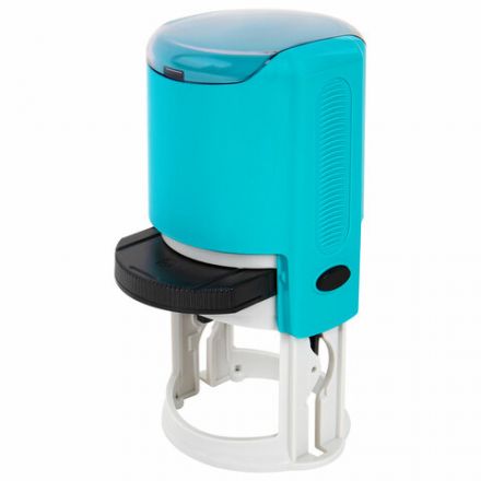 Оснастка для печатей оттиск D=42 мм, синий, TRODAT IDEAL 46042, корпус БИРЮЗОВЫЙ, крышка, подушка,198959