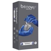 Перчатки латексные смотровые 25 пар (50 штук), прочные, размер 7-8, M (средний), BENOVY High Risk