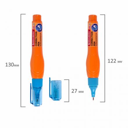 Ручка-корректор 10 мл ВЫГОДНАЯ УПАКОВКА, КОМПЛЕКТ 3 штуки, BRAUBERG MIX, 271921 Ручка-корректор 10 мл ВЫГОДНАЯ УПАКОВКА, КОМПЛЕКТ 3 штуки, BRAUBERG MIX, 271921