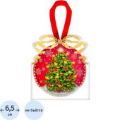 Шар Ёлочное украшение -  с пожеланием внутри 6,5х6,5х6,5см арт.95093