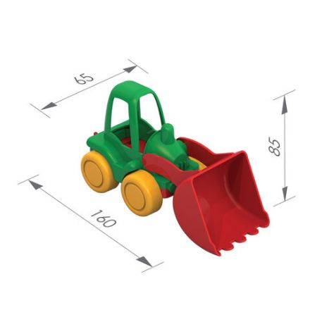 Трактор игрушечный "Нордик", пластиковый, 16,2x6,8x8,6 см, НОРДПЛАСТ, 106/1