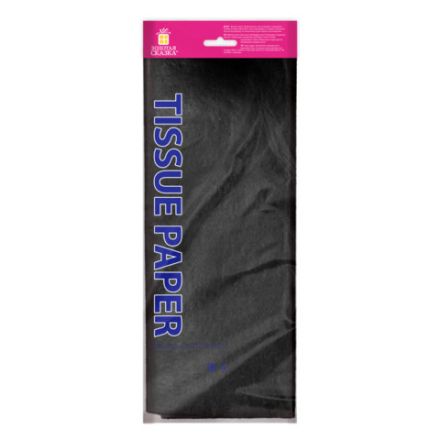 Цветная бумага ТИШЬЮ 17 г/м2, 50х66 см, 10 листов, черный цвет, ЗОЛОТАЯ СКАЗКА, 116484