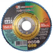 Круг лепестковый торцевой ЛУГА d125х22.2мм, Р60, КЛТ1, 10шт/упак. (2315)