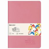 Тетрадь 60 л. в линию обложка кожзам SoftTouch, сшивка, B5 (179х250мм), РОЗОВЫЙ, BRAUBERG RAINBOW, 403885