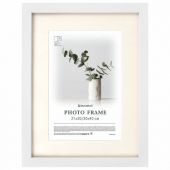 Рамка 30х40 см с паспарту 21х30 см, небьющаяся, багет 26 мм, МДФ, BRAUBERG "Ambassador", белая, 391368