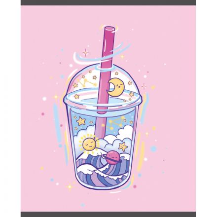 Тетрадь общая А5 48л №1School Нежность,клет,скреп, ВД-лак