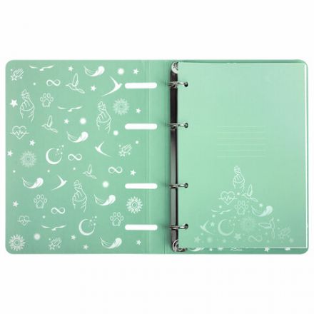 Тетрадь на кольцах А5 160х212 мм, 120 листов, картон, фольга, клетка, BRAUBERG, "Pastel", 404734