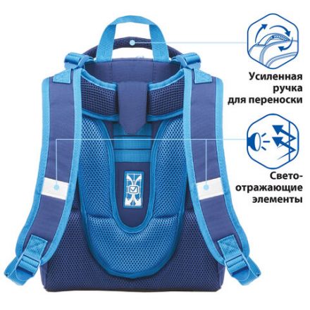 Ранец BRAUBERG PREMIUM, 2 отделения, с брелком, Techno, 38х29х16 см, 227812