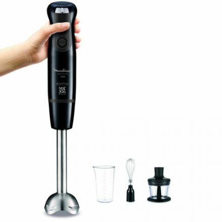 Блендер погружной MOULINEX Optitouch DD833810, 600 Вт, 16 скоростей, 3 насадки, стакан, черный, 7211002825 Блендер погружной MOULINEX Optitouch DD833810, 600 Вт, 16 скоростей, 3 насадки, стакан, черный, 7211002825