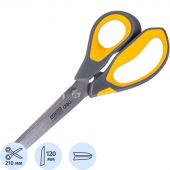Ножницы Deli E77762 Yellow 210мм,прорезин.ручки желт-сер,лезвия сталь,блист