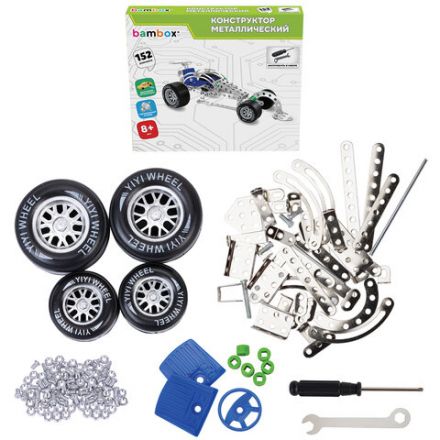 Конструктор металлический "Машинки" 4 вида ассорти, BAMBOX, 666367