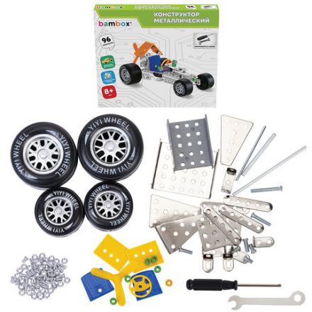 Конструктор металлический "Машинки" 4 вида ассорти, BAMBOX, 666367