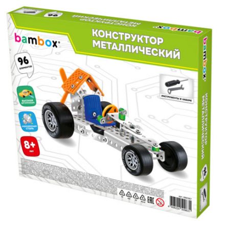 Конструктор металлический "Машинки" 4 вида ассорти, BAMBOX, 666367