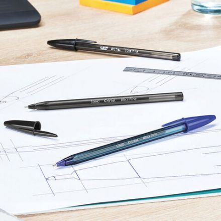 Ручка шариковая BIC "Cristal Exact", СИНЯЯ, корпус тонированный, узел 0,7 мм, линия письма 0,28 мм, 992605