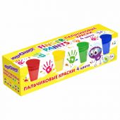 Краски пальчиковые для малышей от 1 года, классические цвета, 4 по 35 мл, ЮНЛАНДИЯ, 192568