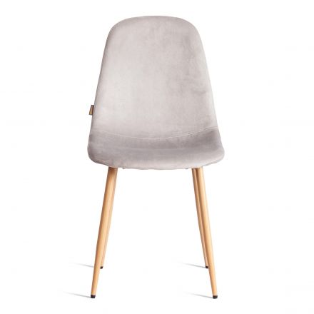Стул BREEZE (mod. JSC-58) Велюр/металл , 44 х 53 х 86 см, Light grey (светло-серый) HLR14 / натуральный