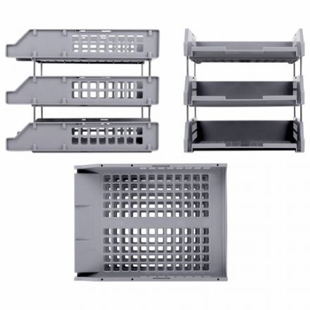 Лотки горизонтальные для бумаг, КОМПЛЕКТ 3 шт., 334х255х271 мм, серый, BRAUBERG GRAND OFFICE, 238110 Лотки горизонтальные для бумаг, КОМПЛЕКТ 3 шт., 334х255х271 мм, серый, BRAUBERG GRAND OFFICE, 238110