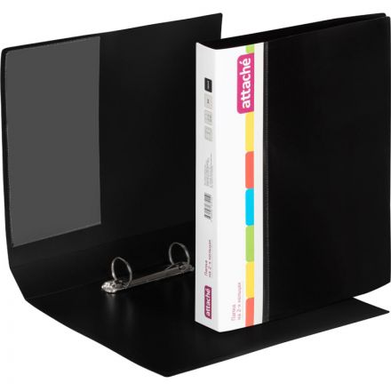 Папка на 2-х кольцах Attache 42 мм черная до 250 листов (пластик 0.7 мм)