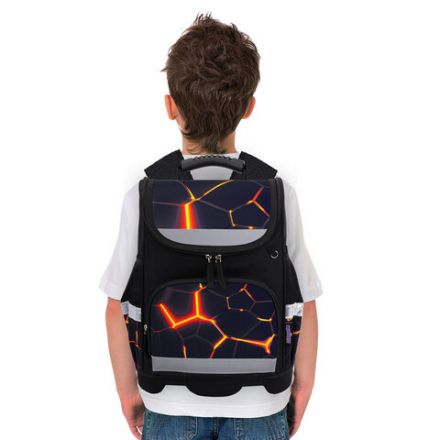 Ранец ЮНЛАНДИЯ WISE, 1 отделение, 3 кармана, устойчивое дно, Volcano split, 37х29х15 см, 273162