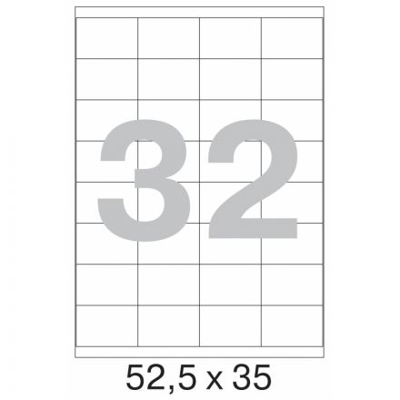 Этикетки самоклеящиеся Promega label (Комус) 52,5х35 мм 32 штуки на листе белые (25 листов в упаковке)