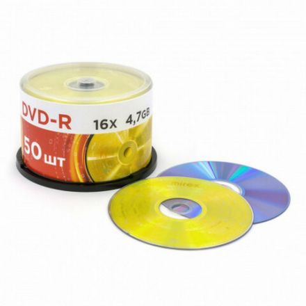 Диск DVD-R MIREX, 4,7 Гб, 16x, Cake Box (упаковка на шпиле), КОМПЛЕКТ 50 шт., UL130003A1B