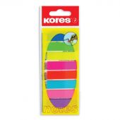 Клейкие закладки Kores Film пластиковые 8 цветов по 25 листов 12х45 мм на линейке