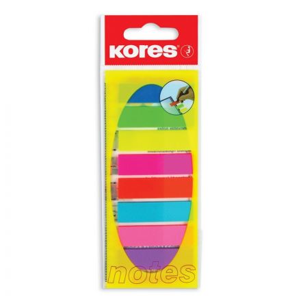 Клейкие закладки Kores Film пластиковые 8 цветов по 25 листов 12х45 мм на линейке