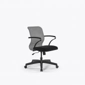 Кресло Sit 8 M4-8K - X2+UMF(X1) /Uh00/Wh00/K15bUMF(M09.B02.G15.W01) Серый-Черный