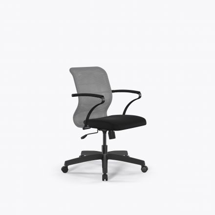 Кресло Sit 8 M4-8K - X2+UMF(X1) /Uh00/Wh00/K15bUMF(M09.B02.G15.W01) Серый-Черный