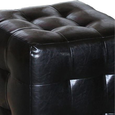 Пуф ЭТ_Лотос, к/з черный глянцевый KOL 900