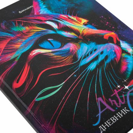 Дневник 5-11 класс 48 л., твердый, BRAUBERG, глянцевая ламинация, с подсказом, "Space cat", 106865