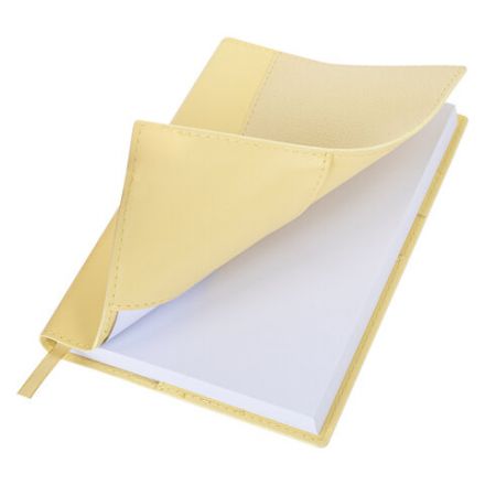 Ежедневник недатированный В6 130х185 мм BRAUBERG "Glam", под кожу, 160 л., желтый, 116222