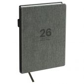 Ежедневник датированный 2026г., А5, 176л., твердый переплет, кожзам, BG "Fillsta. Gray", серый