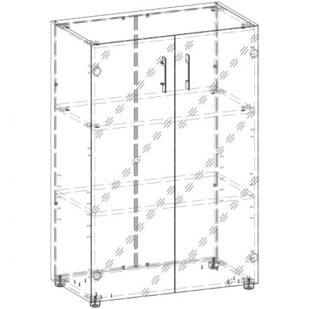 Шкаф KYN_0MX YALTA стекл. LT-ST 2.4 акация лорка В1217